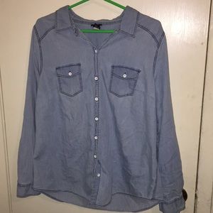 Blue denim sling sleeve shirt